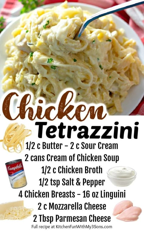 Easy Chicken Tetrazzini, Chicken Tetrazzini, Easy Casserole Recipes, Goulash, Chicken Dishes Recipes, The Chicken, Tortellini, Chicken Dinner Recipes, Ravioli