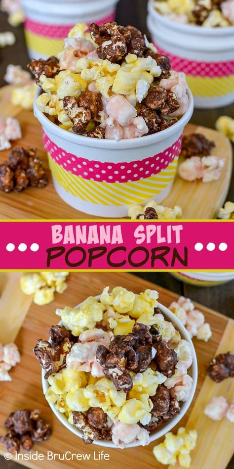 Banana Pudding Popcorn Recipe, Banana Pudding Popcorn, Super Bowl Snacks Easy, Popcorn Seasoning Recipes, Gourmet Popcorn Recipes, Flavored Popcorn Recipes, Popcorn Recipes Sweet, Popcorn Balls Recipe, Popcorn Recipes Easy