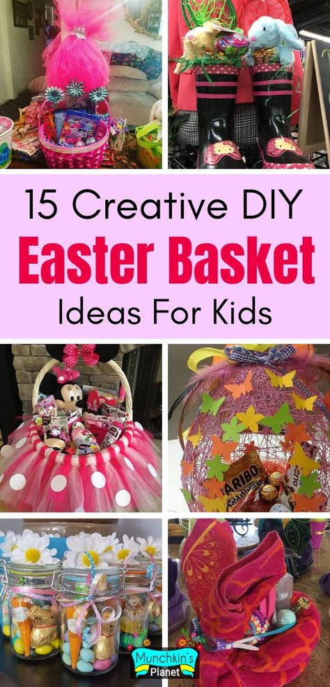 Diy Easter Basket Ideas, Tutu Easter Basket, Dollar Tree Easter Basket, Homemade Easter Baskets, Diy Easter Basket, Easter Basket Themes, Unique Easter Baskets, Creative Easter Baskets, Easter Baskets To Make