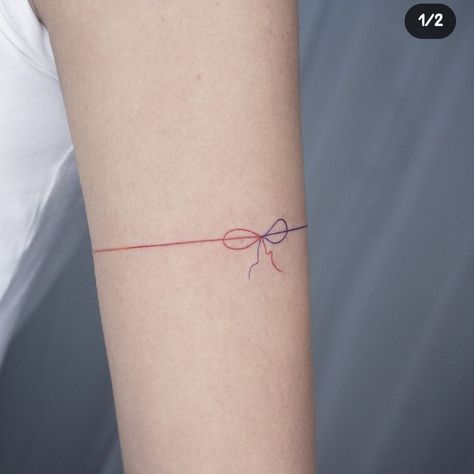 Invisible String Tattoo, String Tattoo, Latin Quote Tattoos, Yarn Tattoo, Matching Tats, Invisible String, Quote Tattoos, Mini Tattoo, String Theory