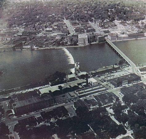 Aerial Photo, Sterling, Illinois, & Rock Falls, Illinois, Waterfront :: Sterling and Rock Falls Local History Collection Sterling Illinois, Rock River, Aerial Photo, Local History, Old Photos, United States Of America, Illinois, City Photo, Favorite Places