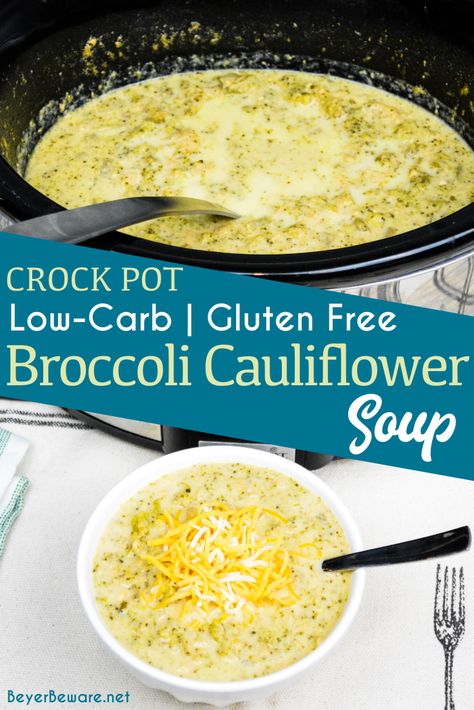 Keto Broccoli Cauliflower Soup, Cauliflower Broccoli Soup Crockpot, Slow Cooker Broccoli Cauliflower Cheese Soup, Crockpot Cauliflower Soup, Cauliflower Soup Crockpot, Crockpot Cauliflower, Cauliflower Cheddar Soup, Broccoli Cauliflower Soup, Cauliflower Cheese Soups