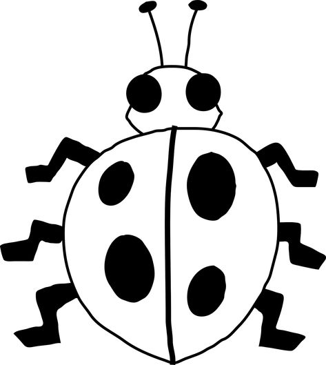 Ladybug Outline Line Drawing Painting Kindergarten Worksheet Guide Painting Kindergarten, Bug Clipart, Simple Bird Tattoo, White Ladybug, Clip Art Black And White, Feather With Birds Tattoo, Black And White Clipart, Little Big Planet, Black And White Birds