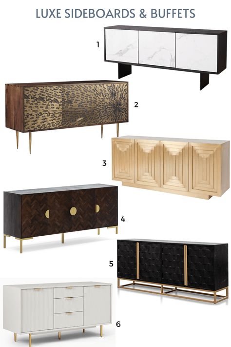 45 Best Sideboards and Buffets Online - TLC Interiors Sideboards And Buffets Dining Rooms, Sideboards And Buffets, Classical Interior Design, Sideboard Scandinavian, Masculine Interior, Classical Interior, Dining Room Buffet, Black Sideboard, Large Dining Room