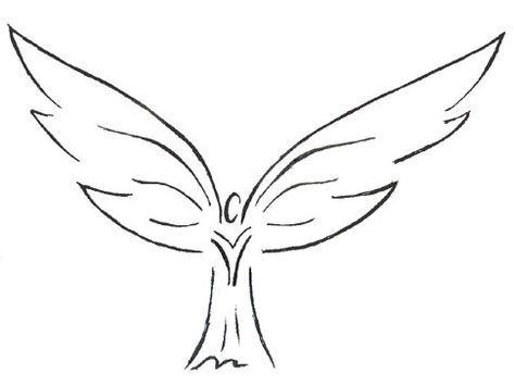 Small Angel Tattoo, Angel Outline, Angel Y Diablo, Baby Angel Tattoo, Tattoo Angel, Guardian Angel Tattoo, Angel Wings Drawing, Angel Tattoos, Outline Tattoo