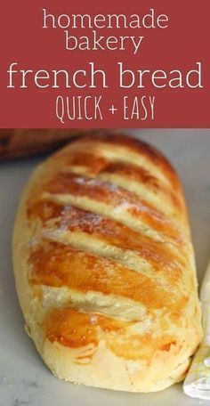 Easy French Bread, Easy French Bread Recipe, Bread Quick, Homemade Bakery, Homemade French Bread, Pembuat Roti, French Bread Recipe, Homemade Bread Recipes Easy, Artisan Bread Recipes