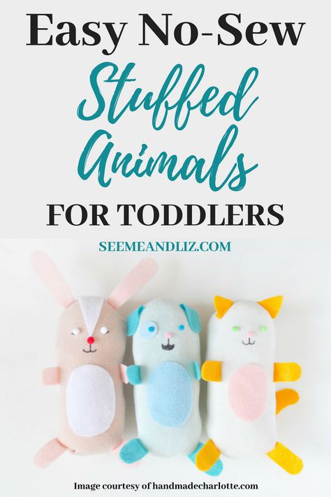 sewing toys easy Diy Stuffed Animals Easy No Sew, No Sew Stuffed Animals, Sew Stuffed Animals, Brownie Crafts, Preschool Pets, Homemade Stuffed Animals, Fair Crafts, Sewing Hobby, Fleece Projects