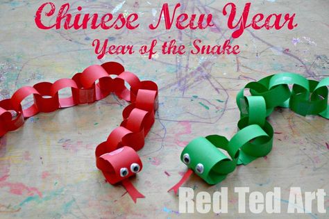 Chinese New Year craft - year of the Snake Paper Snake, Chinese New Year Ideas, News Years Crafts For Kids, Chinese New Year Craft, New Year Crafts For Kids, Snake Crafts, Chinese New Year Crafts For Kids, New Year Activities, Chinese New Year Activities