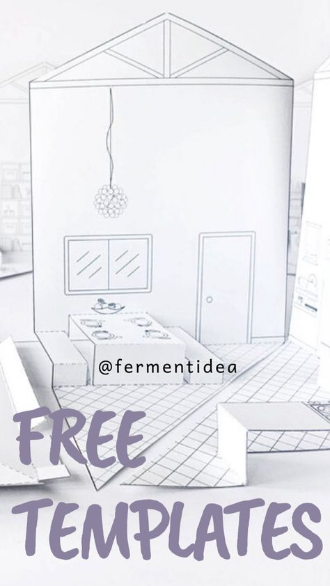 Free templates. Free printables. Follow @fermentidea if you want free printables. Diy Pop Up House Template Free Printable, Pop Up Template Free Printable, Pop Up Book Template Free Printable, Paper House Printable, Diy Pop Up Book, Paper Template Free, Template Free Printable, House Template, Paper House