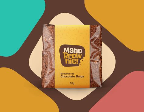 Mano Brownie on Behance Brownie Logo Design, Brownies Logo, Brownie Packaging, Brownie Treats, Photoshop Web Design, History Logo, Packing Ideas, Portfolio Website Design, Banner Ads Design