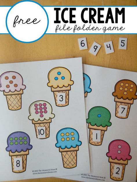 We love this ice cream file folder game for preschool! File Folder Preschool, Preschool Folder Activities, Preschool Learning Folder, File Folders For Preschool, Free File Folder Games For Preschool, Preschool File Folders Free Printable, File Folder Games For Preschool, Folder Games For Preschool, File Folder Games Free