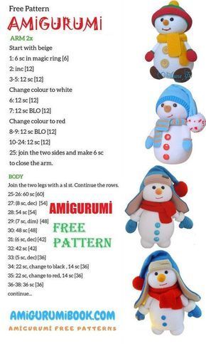 Snowman Amigurumi Pattern Free, Amigurumi Snowman Free Pattern, Snowman Amigurumi, Jewellery Choker, Crochet Knit Sweater, Christmas Crochet Patterns Free, Amigurumi Christmas, Crochet Jewellery, Sweater Ideas