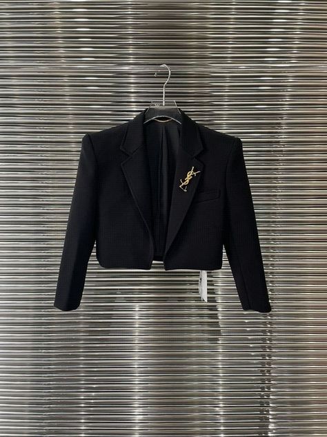 Ysl Black Dress, Ysl Suit, Ysl Blazer, Ysl Clothes, Ysl Outfit, Ysl Aesthetic, Best Designer Suits, Woman In Suit, Elegante Casual