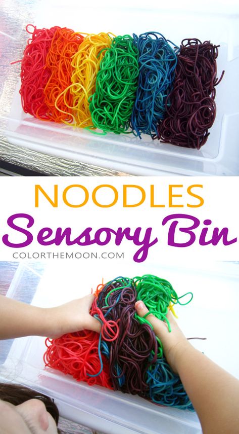 HOW TO DYE PASTA FOR A COLORFUL NOODLES SENSORY BIN Dye Pasta, Letter N Activities, Sensory Activities For Kids, Moon Activities, Sensory Diet, Alphabet Activities Preschool, Daycare Activities, Letter Of The Week, Preschool Letters