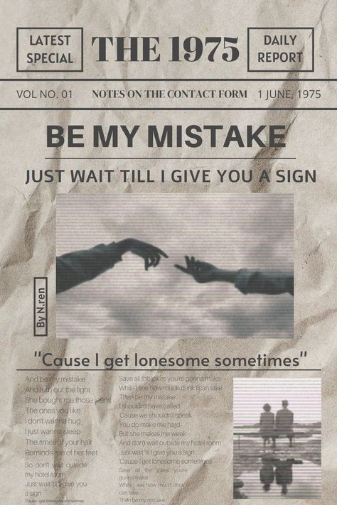 1975 Vintage Poster, The 1975 Song Poster, The 1975 Newspaper Poster, The 1975 Quotes Aesthetic, Be My Mistake The 1975 Lyrics, The 1975 Lyric Poster, About You Poster The 1975, The 1975 Iphone Wallpaper, The 1975 Print