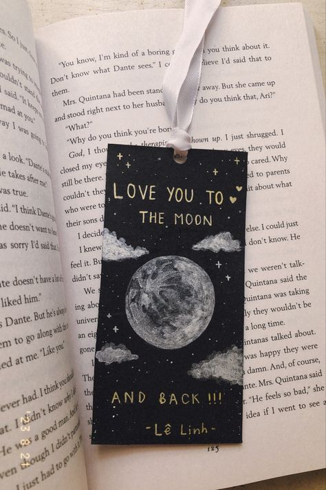 Moon night aesthetic bookmark Book, cozy vibes Moon Night Aesthetic, Moon Bookmark, Diy Valentine Gifts For Boyfriend, Aesthetic Bookmark, Bookmarks Diy, Night Sky Moon, Handmade Bookmarks Diy, Moon Book, Handmade Bookmarks