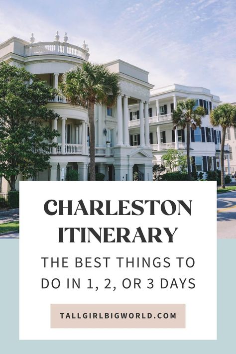 A weekend in Charleston is the perfect amount of time to see the top attractions and get a feel for the city. Here’s a flexible 3-day Charleston itinerary for first time visitors! Things To Do Near Charleston Sc, Charleston Trip Outfits, Charleston Sc Itinerary, Charleston Day Trip, 3 Days In Charleston Sc, 4 Days In Charleston Sc, Bachelorette Trip Charleston Sc, Weekend Trip To Charleston Sc, One Day In Charleston Sc