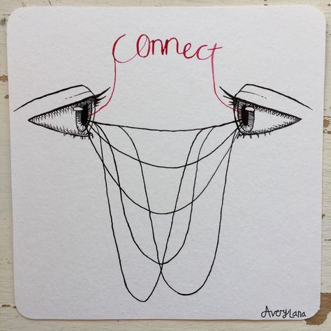 Words Turned Into Drawings, Interlinked Drawing, Eye Contact Sketch, Soul Ties Drawing, Eye Contact Drawing, Eyecontact Love, Human Connection Art, Eyes Doodle, Romantic Drawings