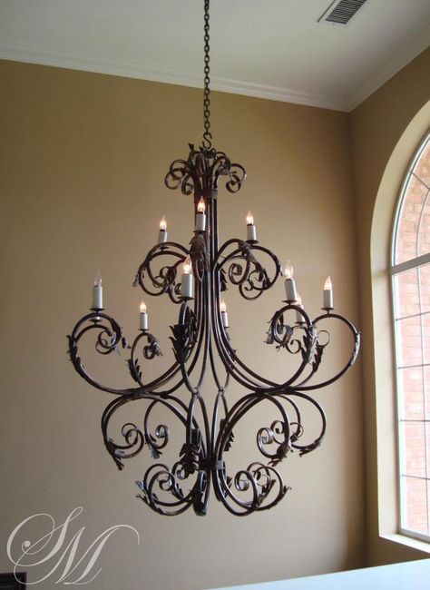 Wrought Iron Chandelier by Lighting San Marcos Wrought Iron Chandeliers Entryway, Chandelier Makeover, Wrought Iron Chandelier, Wrought Iron Decor, Iron Chandelier, Outdoor Chandelier, Wrought Iron Chandeliers, Foyer Lighting, Lighting Chandeliers