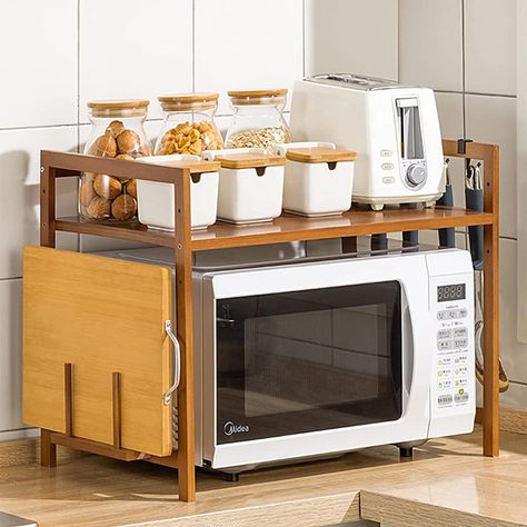 3.3 out of 5 stars 36 Reviews Eushine Microwave Stand/Shelf, Spice Rack with 2 Tiers Made of Bamboo - Kitchen Shelf Wooden Spice Cabinet Shelf for Spices Microwave In Pantry, Microwave Shelf, Bamboo Kitchen, Microwave Stand, Stand Shelf, Countertop Decor, Living Wall Decor, Microwave In Kitchen, Diy Dollhouse Furniture Easy