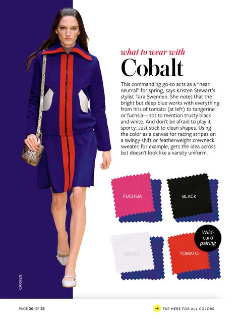 Cobalt Cobalt Blue Fashion, Color Crash Course, Instyle Color Crash Course, Colour Combinations Fashion, Trend 2023, Mode Tips, Color Combinations For Clothes, Amal Clooney, Fashion Vocabulary