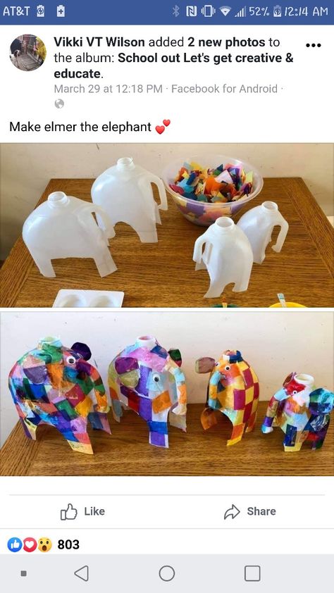 Elmer The Elephant, Paper Elephant, Elmer The Elephants, World Elephant Day, Preschool Art Projects, Elephant Crafts, Art Activities For Toddlers, Eyfs Activities, Nursery Activities