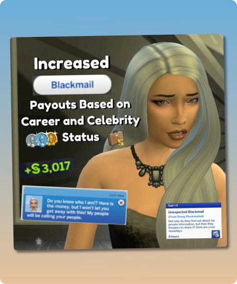 Sims 4 CC CC: Increased Blackmail Payouts Mod for Sims Sims 4 Get Famous Cc, Realistic Sims 4 Cc, Mod Jacket, Sims 4 Cc Download, Model Nails, Tools And Toys, Toddler Tops, Best Sims, Summer Sweaters