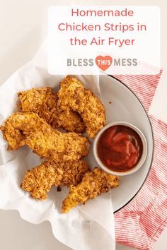 Homemade Air Fryer Chicken Tenders, Chicken Strips Air Fryer, Air Fryer Chicken Strips, Homemade Chicken Strips, Crispy Chicken Strips, Chicken Finger Recipes, Chicken Strip Recipes, Fried Chicken Strips, Turkey Breast Recipe