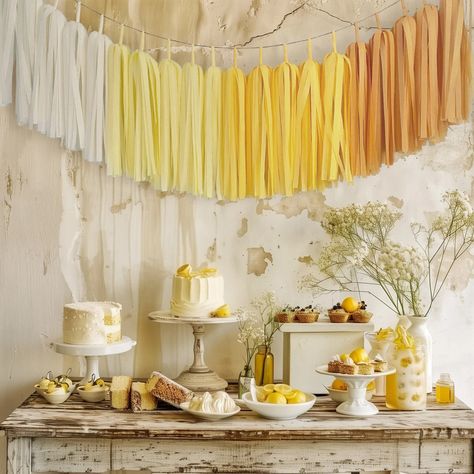 Ombre Yellow Tassel Garland Sunshine Birthday First Trip Around the Sun 1st Birthday Backdrop Summer Lemon Party Nursery Wall Decors - Etsy Yellow And White Decorations Party, Bee Birthday Photoshoot, Yellow Theme Birthday Party Decor, Sun Theme Decorations, Yellow 1st Birthday Theme, Yellow Themed Baby Shower Ideas, Sun Themed First Birthday Party, Ray Of Sunshine Birthday Party, Baby Shower Yellow Theme