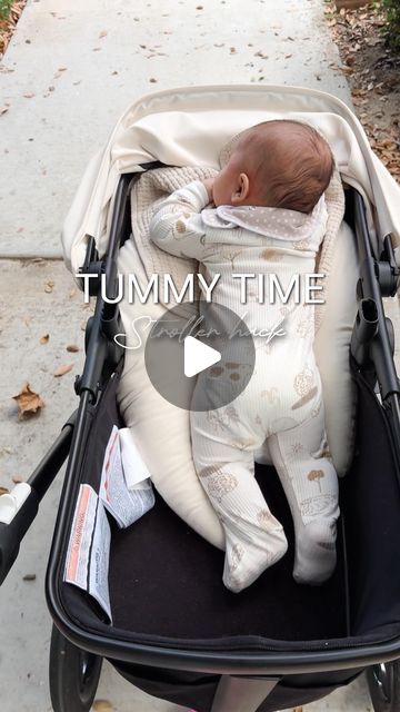 Monica Kim | relatable mom life on Instagram: "Have you tried this tummy time stroller back with your baby yet? Let me know what you think in the comments below! 

We just tried this recently and he loved it! He usually hates tummy time and only last a few minutes at most before I have to turn him over. When we tried this on our walk he lasted about 20 minutes! 

I used a breastfeeding pillow and another small toddler pillow under his tummy and it seemed to work great. I did add a couple of burp cloths on top because he does tend to spit up quite often, but he didn’t so yay! 

Tummy time baby 4 month old baby tips newborn new mom motherhood unfiltered baby must haves stroller tips #tummytime #baby #newborn #strollerhacks #momof3" Stroller Hacks, Tummy Time Newborn, 4 Month Old Baby, Baby Tummy Time, Relatable Mom, Baby Routine, Breastfeeding Pillow, Toddler Pillow, Baby Facts