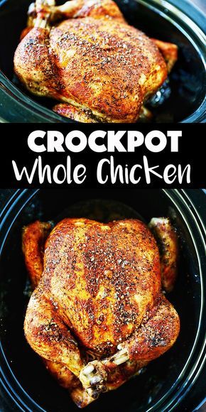 Crockpot Whole Chicken Recipes, Slow Cooker Kip, Crockpot Whole Chicken, Cooking Whole Chicken, Chicken Rub, Whole Chicken Recipes, Diner Recept, Crockpot Dishes, Crock Pot Slow Cooker