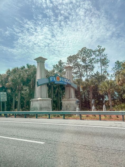 Florida Sign Aesthetic, Florida Welcome Sign, Welcome To Florida Sign, Orlando Aesthetic, Florida Tech, Florida Sign, Welcome To Florida, Miss Florida, Florida Holiday