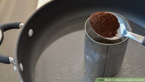 How To Make Fancy Candles, Diy Coffee Scented Candle, Coffee Grounds Candle, Homemade Coffee Candles, Diy Coffee Candle, Candle Scents Recipes, The Smell Of Coffee, Candle Making Fragrance, Coffee Essential Oil