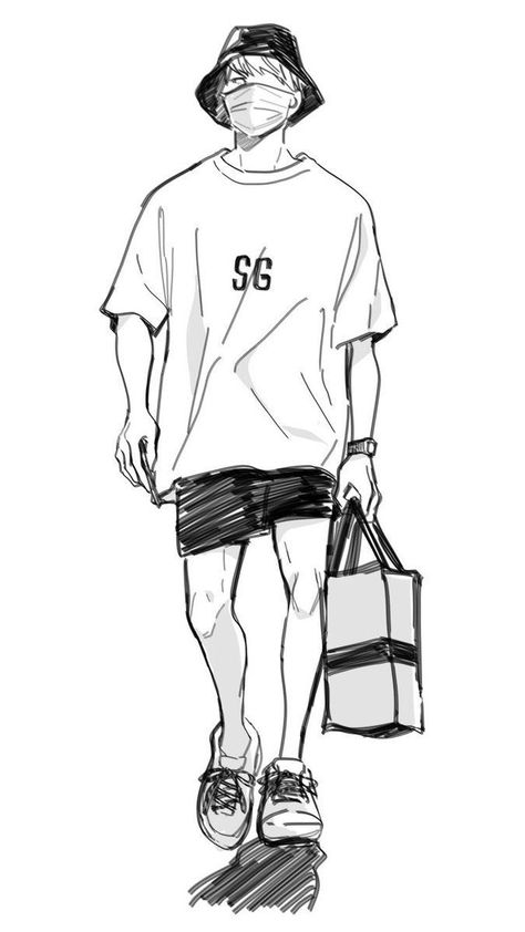 Suga Airport Fashion, Fashion Sketches Men, Summer Vision, Human Sketch, Human Figure Sketches, Fashion Figure Drawing, Fashion Drawing Sketches, Drawing Face, Fashion Drawing Tutorial