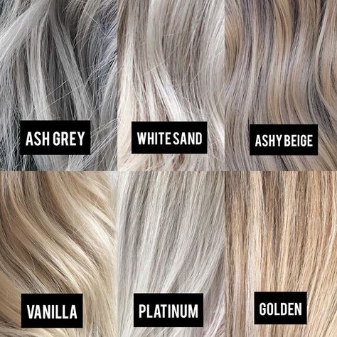 Michigan Balayage Specialist on Instagram: “I love how there are so many different tones of blondes and we all have so many names for them. Here are a few of my favorite tones and…” Lob Highlights Blondes, Highlighted Blonde, Grey Blonde Hair, Grey Blonde, Ash Blonde Hair, Gray Hair Highlights, Balayage Hair Blonde, Shades Of Blonde, Brown Blonde Hair