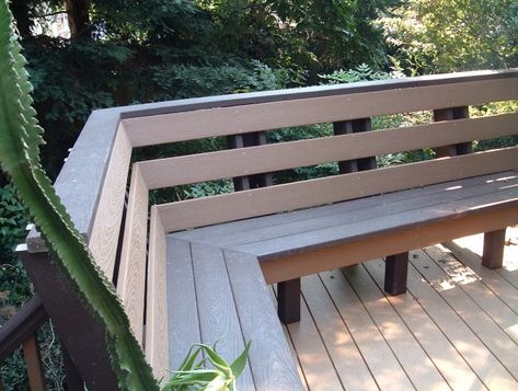 Built In Deck Benches With Backs Deck Bench Seating, Built In Bench Seating, Deck Bench, Deck Seating, Bench With Back, Railings Outdoor, Deck Designs, Cool Deck, Built In Seating