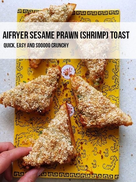 Sesame Prawn Toast Air Fryer, Airfryer Prawn Recipes, Prawn Toast Recipe Airfryer, Air Fryer Shrimp Toast, Air Fryer Prawn Toast, Shrimp Toast Air Fryer, Prawn Toast Recipe, Prawn Toast, Raw Prawns