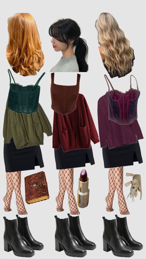 Sanderson Sisters Halloween Costume for 3 #hocuspocus #hocuspocus2 #hocuspocusaesthetic #hocuspocusmovie #hocuspocushalloween Cute Sanderson Sisters Costumes, Lara Jean Halloween Costume, Sara Hocus Pocus Costume, Hocus Pocus Sisters Costumes, Easy Hocus Pocus Costume, Heathers Costume Ideas, Hocus Pocus Outfit Ideas, Hocus Pocus Witches Costumes, Diy Winifred Sanderson Costume