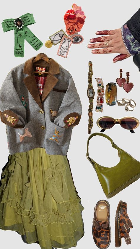 #maximalism #maximalist #hijabi #outfit #ideas #coffeeaesthetic #ootd #ootdinspo #outfitideas #hijabifriendly #maximalistfashion #pinterest #brownstone #green #greenaesthethic #greenandbrown Capsule Wardrobe Maximalist, Clutter Core Outfits, Maximalism Outfit, Hijabi Outfit Ideas, Bold Colors Outfits, Maximalism Fashion, Vintage Maximalism, Maximalist Outfit, Maximalist Outfits