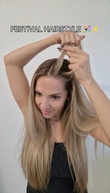 Festival Hair Tutorial, Mode Coachella, Night Out Hairstyles, Hairstyle Video, Concert Hairstyles, Hair Styels, Look Festival, Cute Simple Hairstyles, Easy Hair Updos