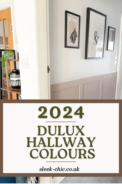 In this article, we take a look at the best Dulux hallway colours, and how you too can create a welcoming hallway that suits your design style, and aesthetically looks great too. Off White Hallway Paint, Half Hallway Painted, Gentle Fawn Dulux Paint Hallway, Light Coloured Hallway, Hallway Stairs And Landing Colours, Dulux Colour Combinations, Hall Paint Colour Ideas, Light And Airy Hallway, Two Tone Hallway Green