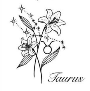 Aesthetic Taurus Tattoo, Taurus Lily Tattoo, Taurus Birth Flower Tattoo, May Taurus Tattoo, Taurus Tattoo Ideas For Women, Taurus Flower Tattoo, Taurus Tattoo For Women, Taurus Tattoo Designs, Taurus Flower