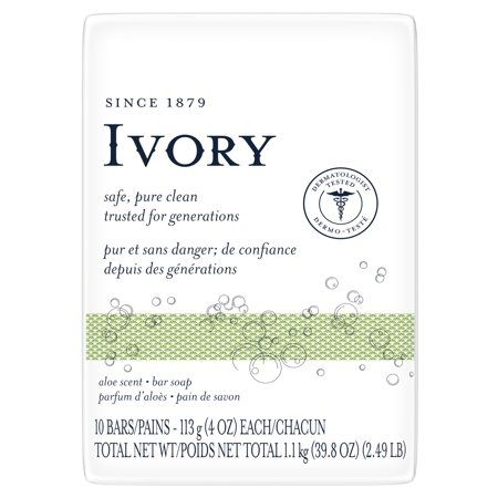 Ivory Bar Soap Aloe Scent 4.0 oz, 10 count Ivory Bar Soap, Simple Soap, Ivory Soap, 10 Count, Bath Soap, New Packaging, Bar Soap, Makeup Routine, Body Wash