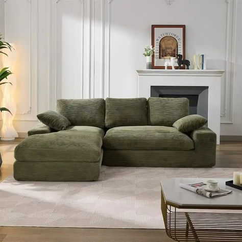 Green Sofas - Bed Bath & Beyond Green Sectional Sofa, Sofa Aesthetic, Green Sofas, Sofa Set For Living Room, Comfy Sectional, Comfortable Sectional Sofa, Girl Apartment, Comfortable Sectional, Modern Sofa Set