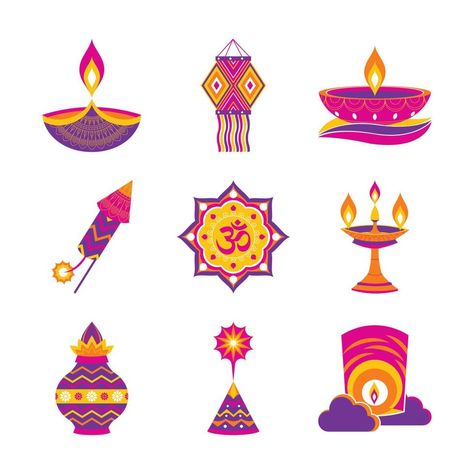 Diwali Festival of Lights Icons Pack Diwali Elements, Diwali Clipart, Diwali Illustration, Kalash Decoration, Diwali 2024, Fire Crackers, Chinese Fabric, Diwali Festival Of Lights, Diwali Lights