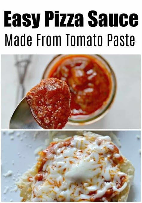 How To Make Pizza Sauce (From Tomato Paste) - 4 Hats and Frugal Tomato Paste Dipping Sauce, How To Make Pizza Sauce From Tomato Paste, What To Do With Tomato Paste, Pizza Sauce Recipe With Tomato Paste, Tomatoe Paste Pizza Sauce, Homemade Pizza Sauce With Tomato Paste, Pizza Sauce Tomato Paste, Tomato Paste Uses Recipes, Pizza Sauce Using Tomato Paste