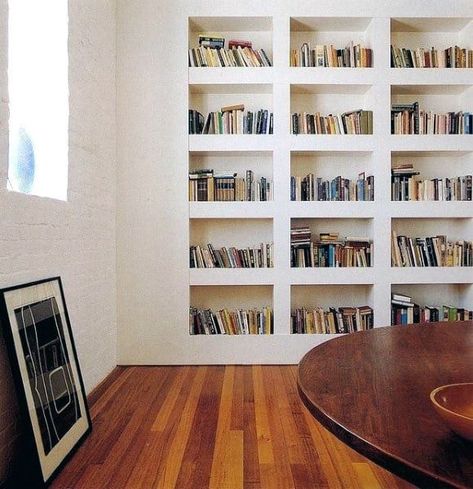 Top 70 Best Floor To Ceiling Bookshelves Ideas - Wall Storage Designs Floor To Ceiling Bookshelves, Recessed Shelves, Loft Inspiration, Lots Of Books, Bookcase Design, White Dining Room, Wall Bookshelves, Home Libraries, Book Shelves