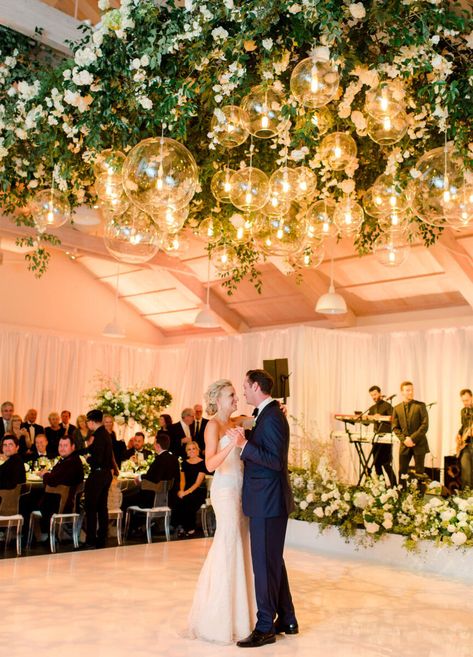 Ceiling Wedding Decor | Wedding Ceiling Decor Flowers | Wedding Ceiling Lights Hanging Flowers Wedding, Reception Ceiling, Indoor Garden Party, Indoor Garden Wedding, Wedding Ceiling, Dance Floor Wedding, Classic Wedding Decorations, Garden Wedding Reception, Wedding Chandelier