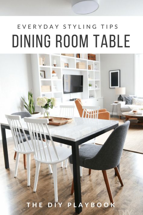 Everyday Styling Tips for Your Dining Room Table | DIY Playbook Marble Dining Room, Dining Room Table Marble, Learn Everyday, Diy Dining Room Table, Marble Tables Design, Dining Roo, Diy Dining Room, Diy Playbook, Rooms Decor