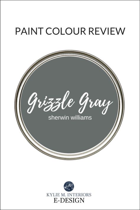 Sherwin Williams Grizzle Gray, Sherwin Williams Gauntlet Gray, Gauntlet Gray Sherwin Williams, Grizzle Gray, Popular Grey Paint Colors, Dark Gray Paint Colors, Dark Greige, Kylie M Interiors, Warm Grey Paint Colors